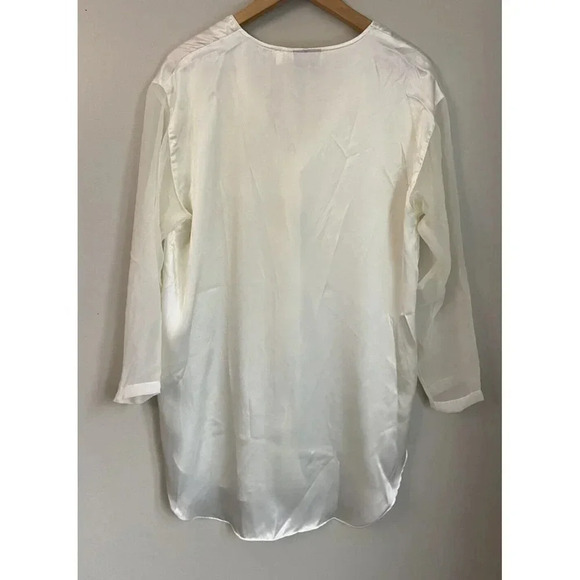 Vintage Victoria's Secret Nightshirt Cream Sheer Gold Small S - Picture 3 of 4